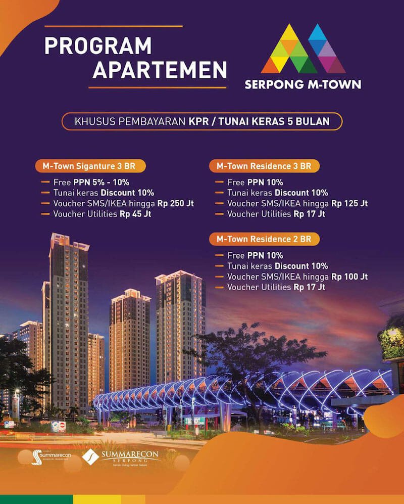 Promo Apartemen Serpong M-Town Free PPN - KPR