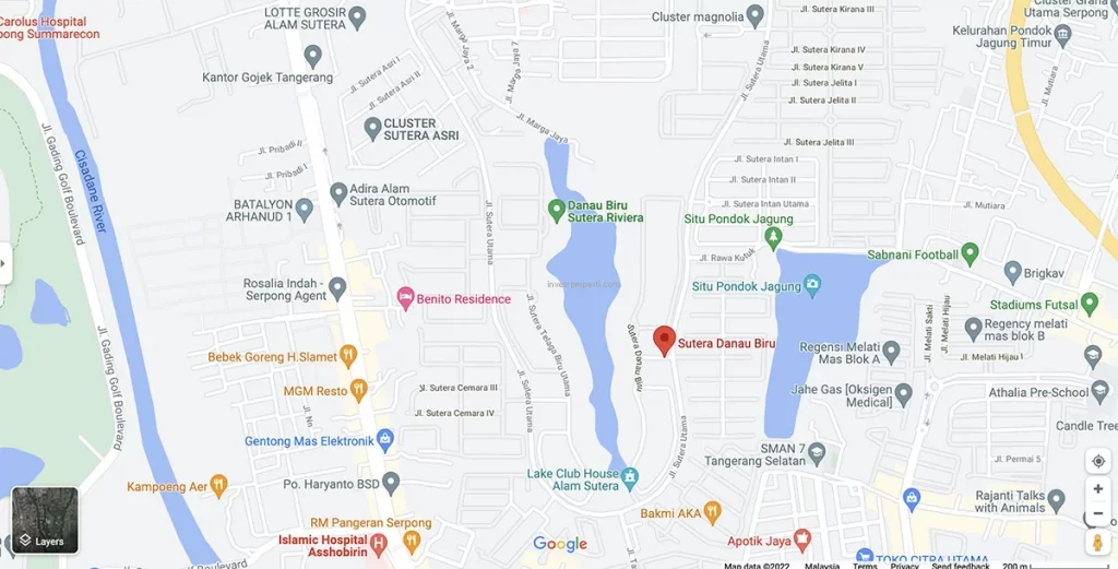 Peta Lokasi Sutera Danau Biru