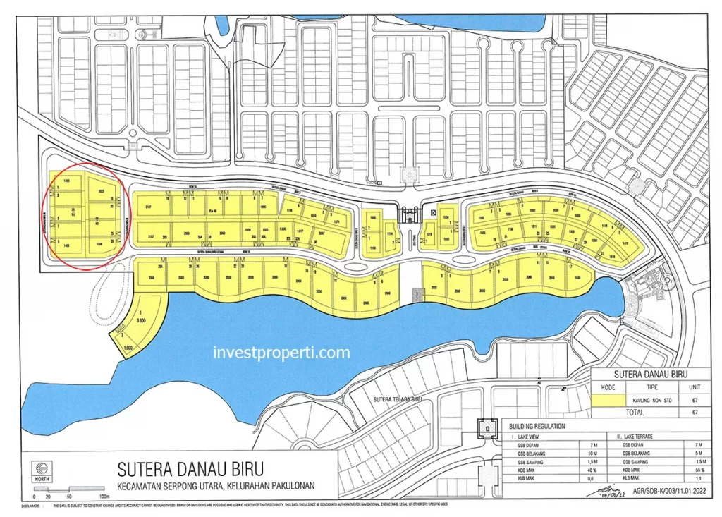 Siteplan Kavling Sutera Danau Biru Alam Sutera