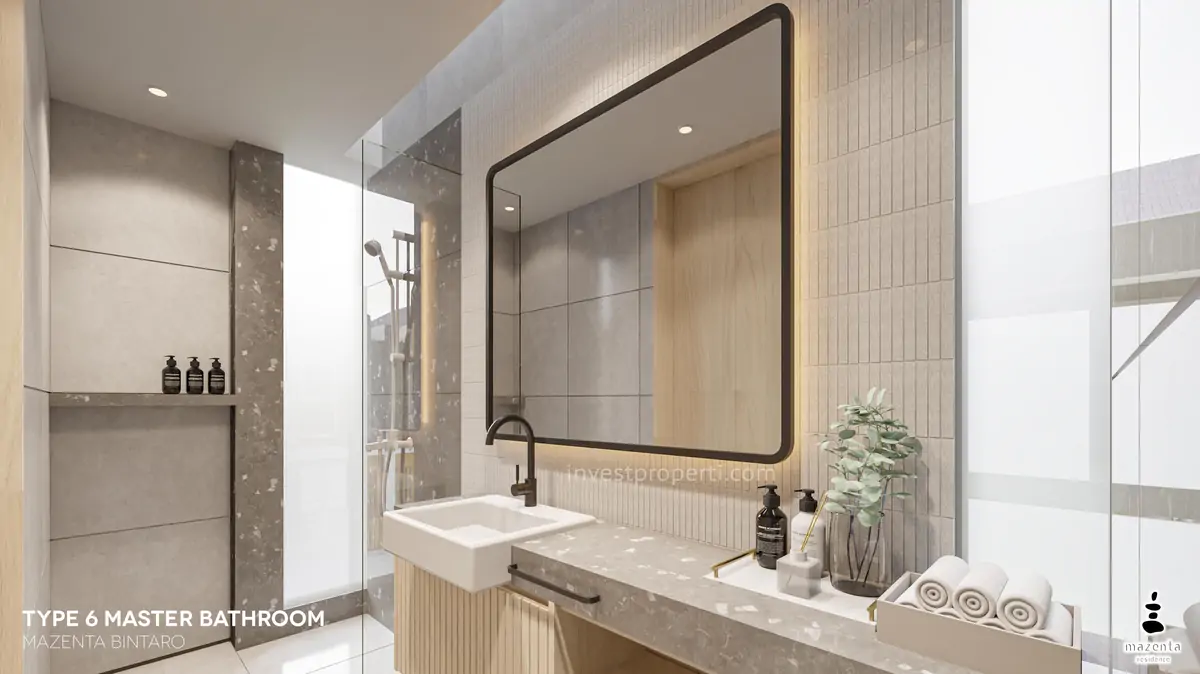 Interior Desain Master Bathroom Rumah Mazenta Bintaro Tipe 6