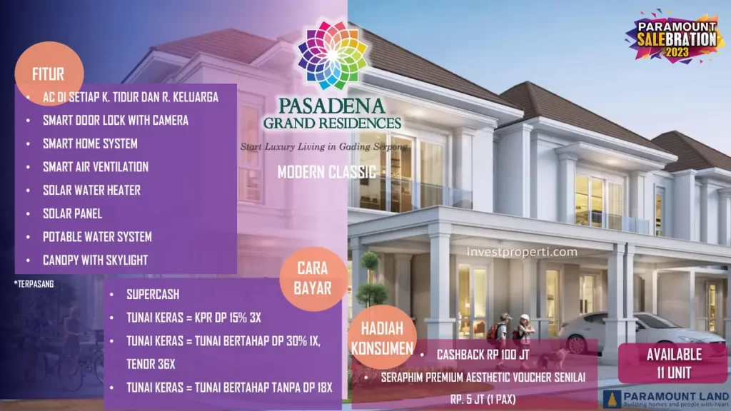 Promo Rumah Pasadena Residence Gading Serpong 2023