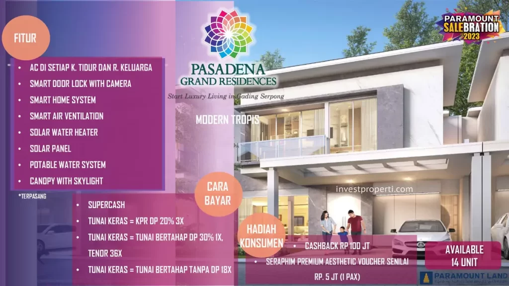 Promo Rumah Pasadena Grand Residence Gading Serpong 2023