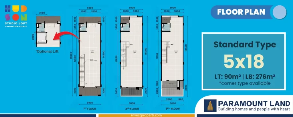 Denah Hudson Studio Loft Gading Serpong 5x18