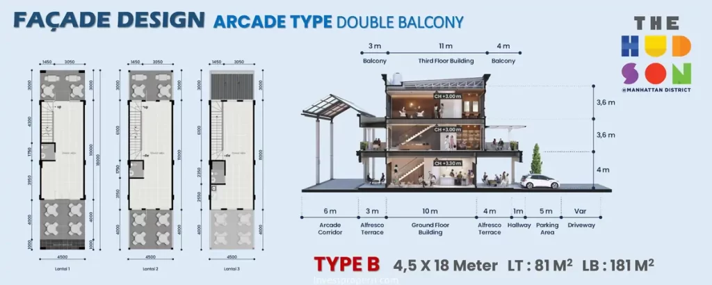 The Hudson Gading Serpong Arcade Type Double Balcony Tipe B