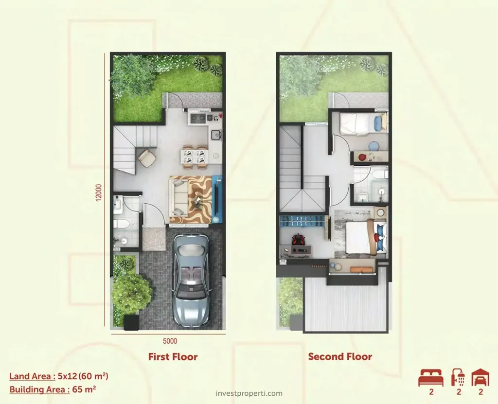 Denah Rumah Altara Home Grand Wisata Bekasi Tipe 60