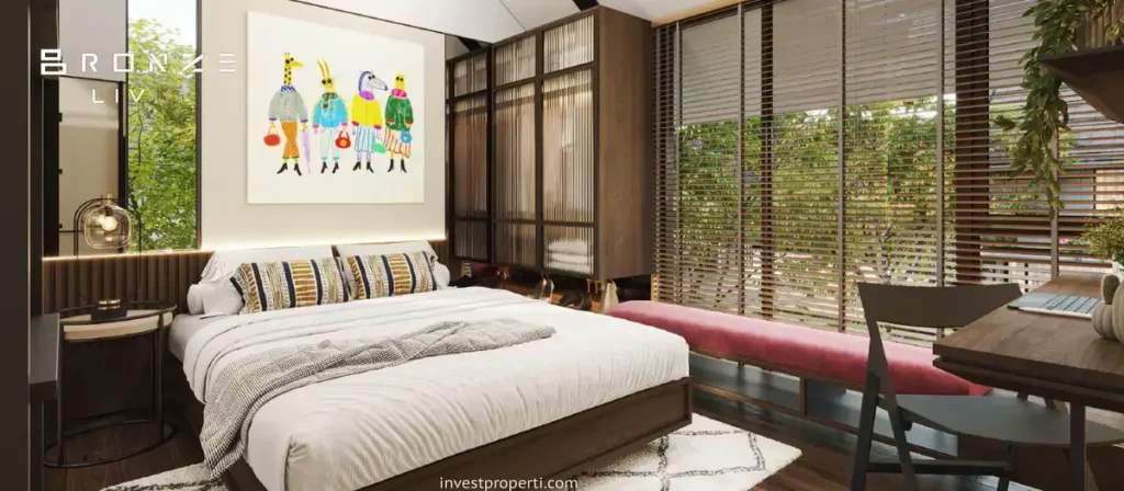 Interior Desain Master Bedroom Rumah Bronze Livin Park Serpong