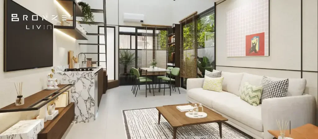 Interior Desain Living Room Rumah Bronze Livin Park Serpong