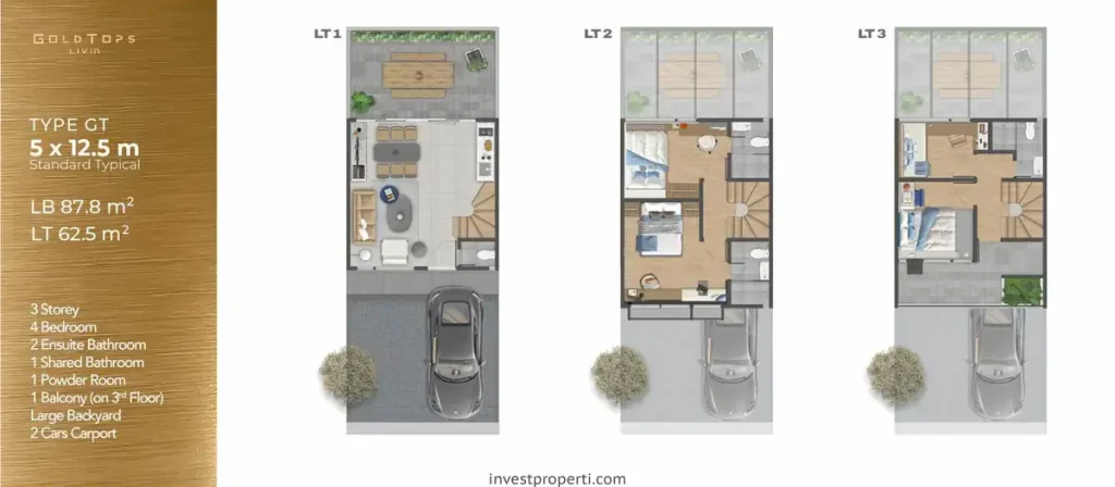 Denah Rumah Gold Tops Livin Park Serpong