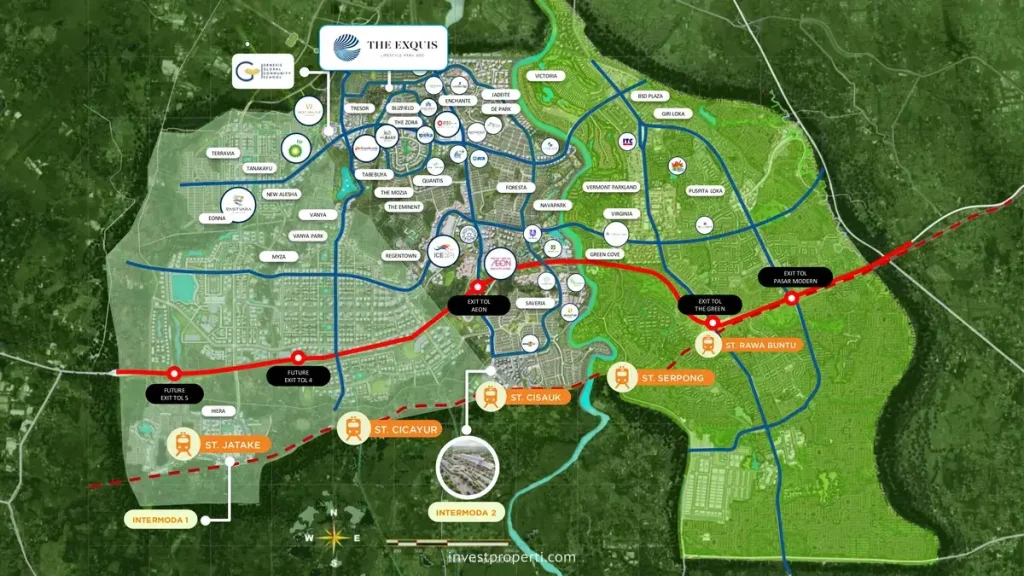 Peta Lokasi Ruko The Exquis BSD City