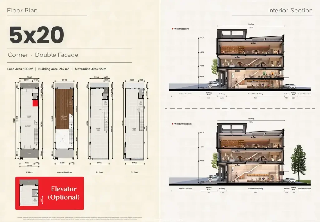 Ruko Pasadena North Square Studio Loft Gading Serpong 5x20 Sudut