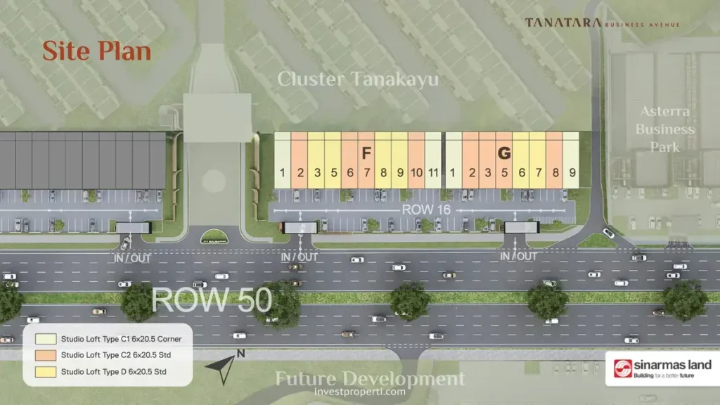 Tanatara Business Avenue BSD Siteplan Phase 1