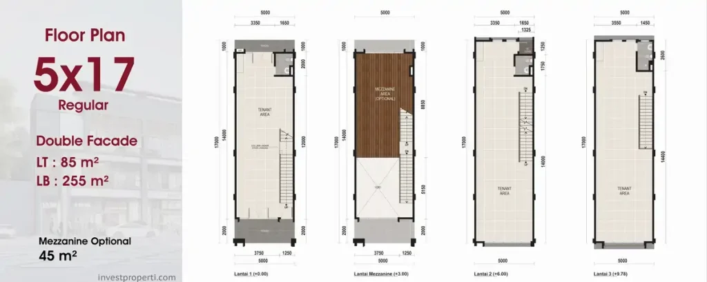 Denah Grand Boulevard Aniva Studio Loft Tipe 5x17 Standard