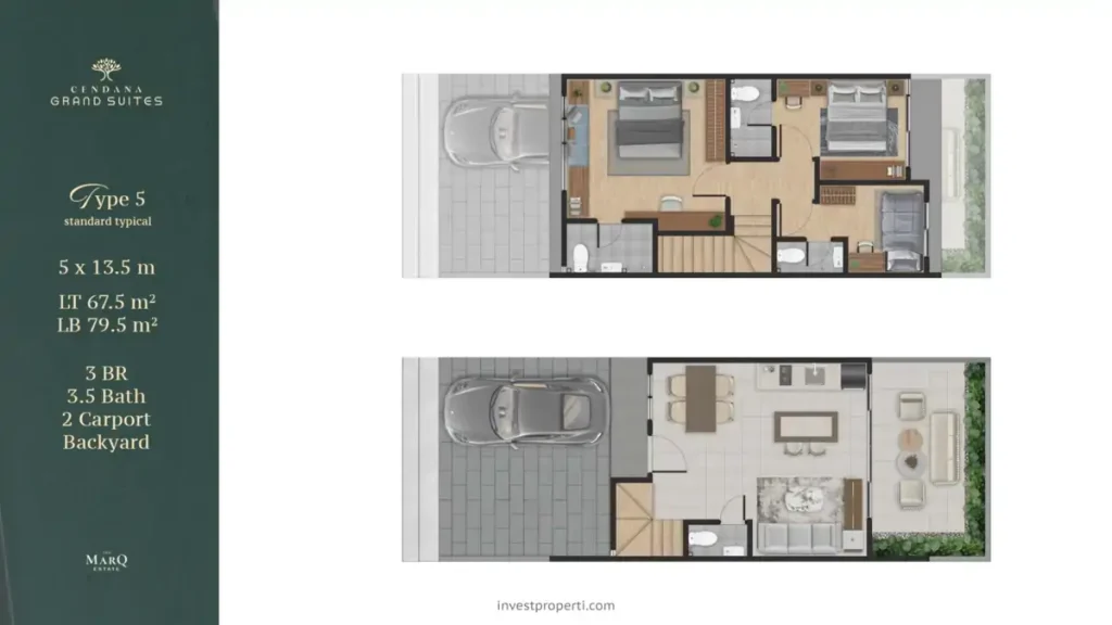 Denah Rumah Cendana Grand Suites Marq Estate Tipe 5