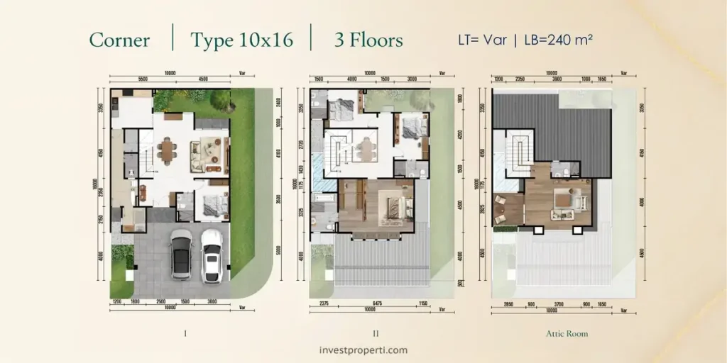 Denah Altadena Residences Gading Serpong T10x16 Sudut