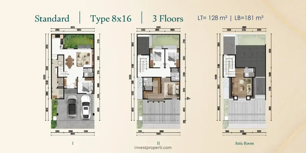 Denah Altadena Residences Gading Serpong T8x16 Std