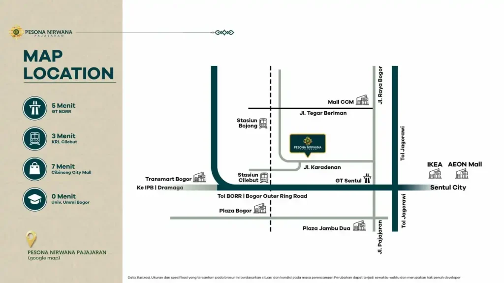 Lokasi Pesona Nirwana Pajajaran Bogor