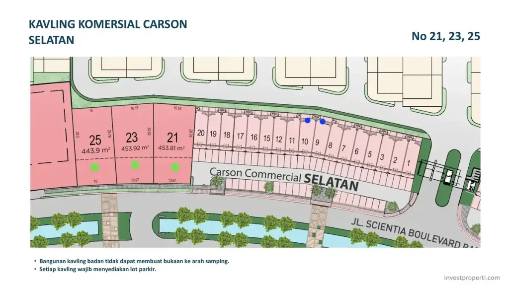 Siteplan Kavling Carson Selatan Summarecon Serpong