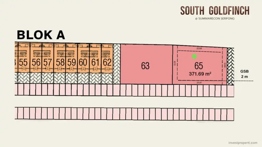 Siteplan Kavling Komersial South Goldfinch Summarecon Serpong Block A
