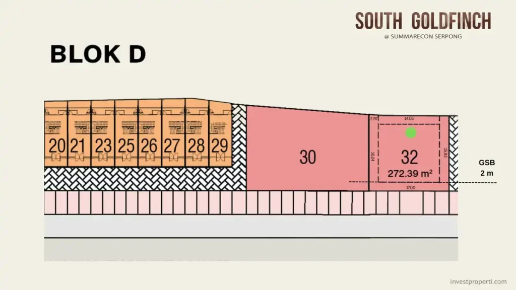 Siteplan Kavling Komersial South Goldfinch Summarecon Serpong Block D