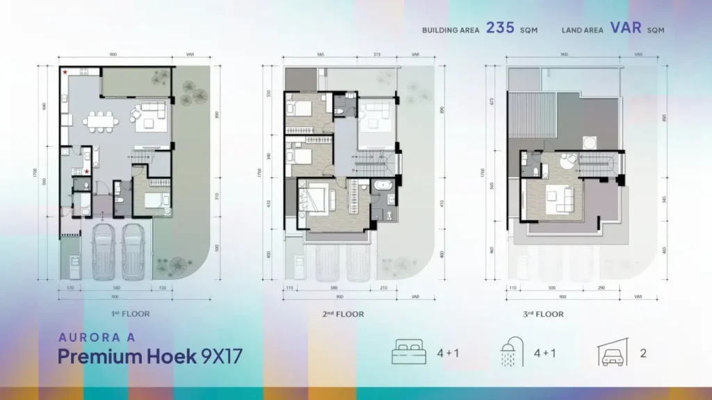 Denah Rumah Finore Summarecon Serpong - Aurora A Premium Hoek