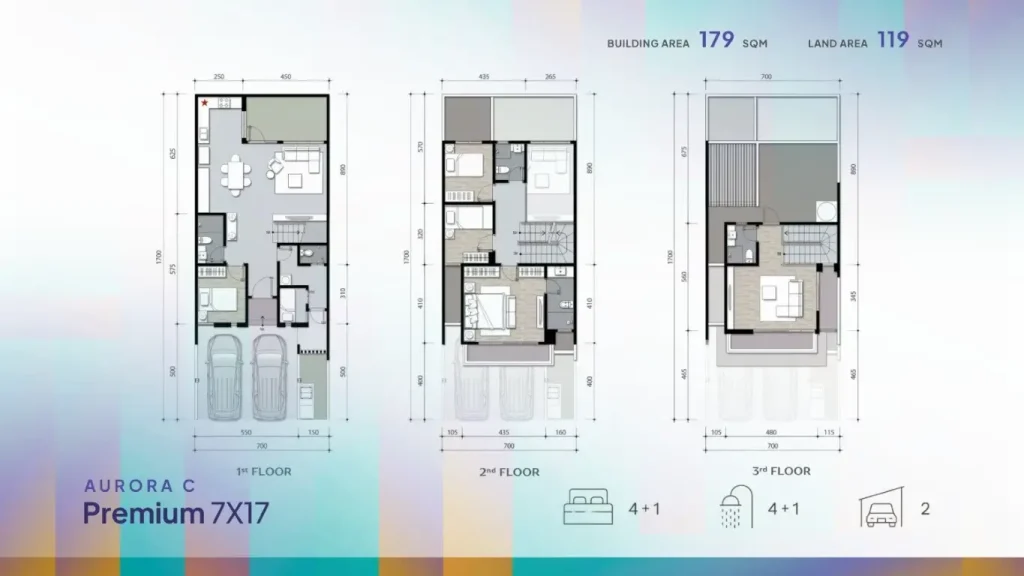 Denah Rumah Finore Summarecon Serpong - Aurora C Premium