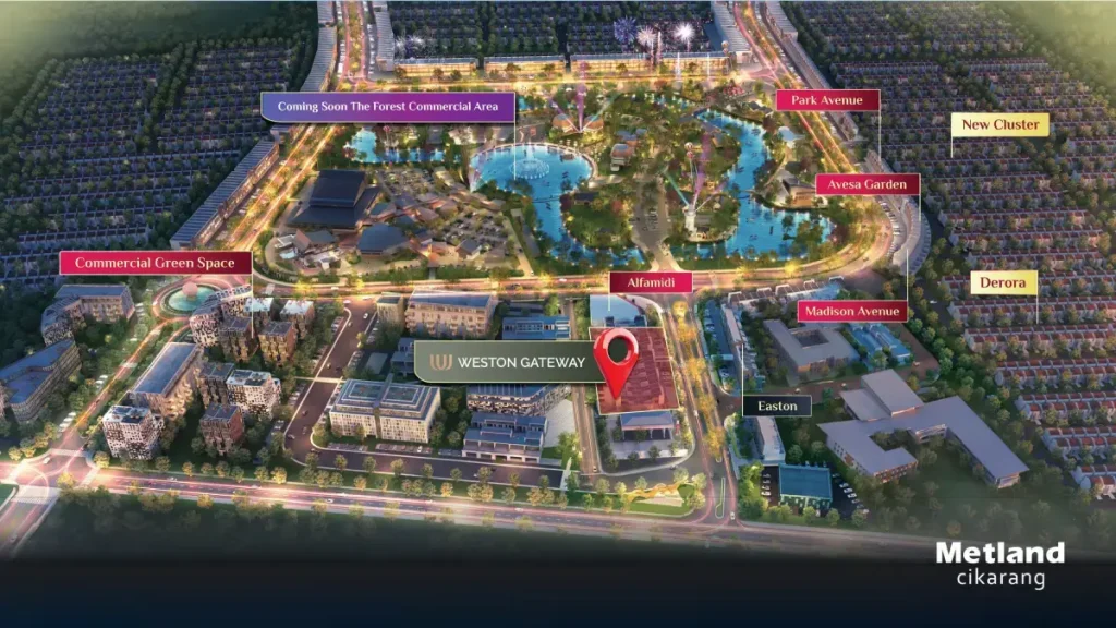 Posisi Weston Gateway Metland Cikarang
