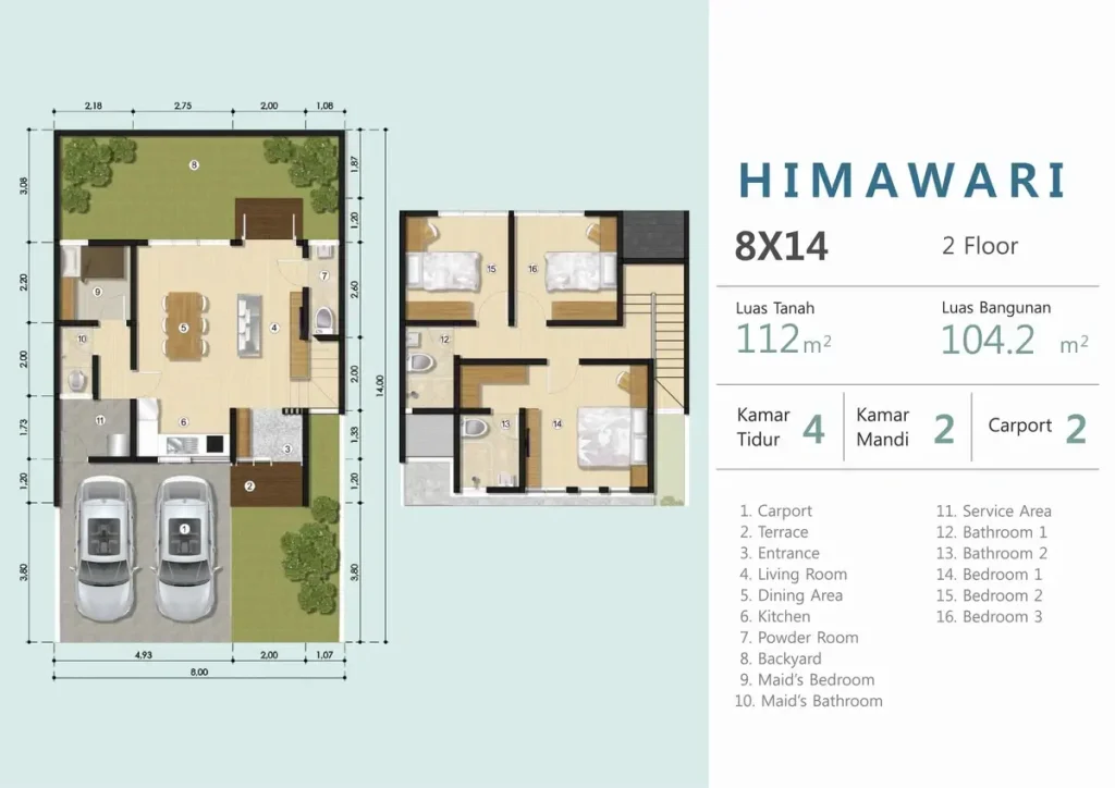 Denah Rumah Yume Lagoon - Himawari
