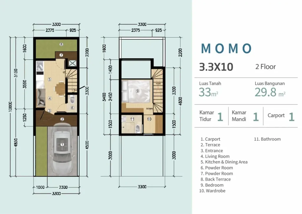 Denah Rumah Yume Lagoon - Momo