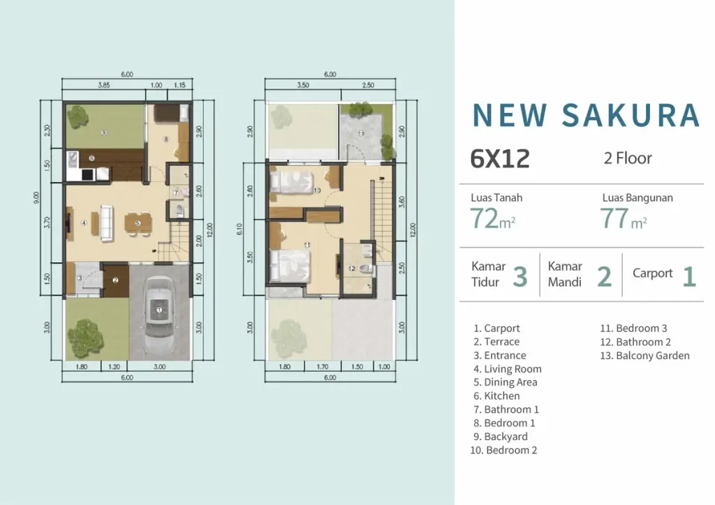 Denah Rumah Yume Lagoon - New Sakura