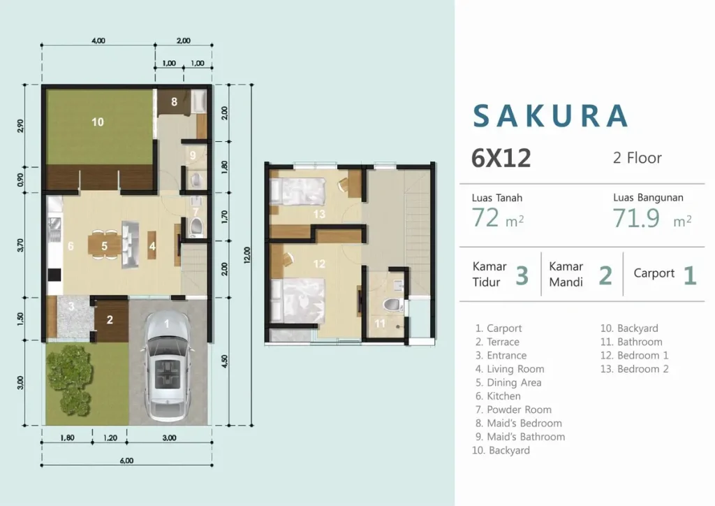 Denah Rumah Yume Lagoon - Sakura