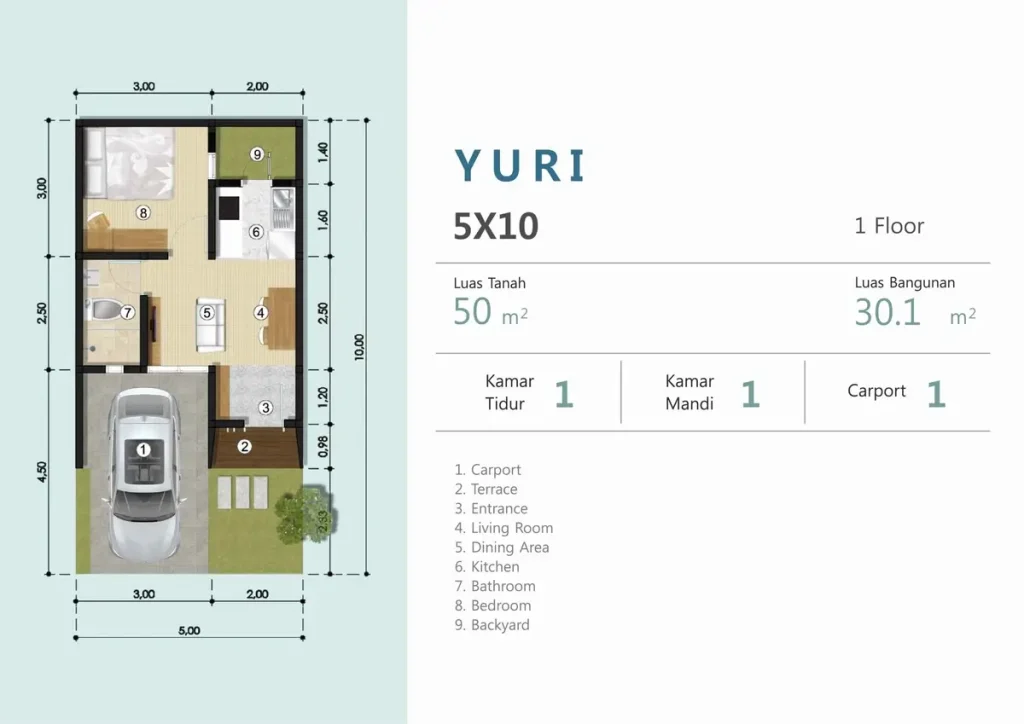 Denah Rumah Yume Lagoon - Yuri