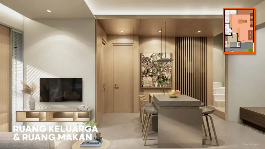 Desain Interior Rumah Izzi BSD Tipe 6 - Living Room