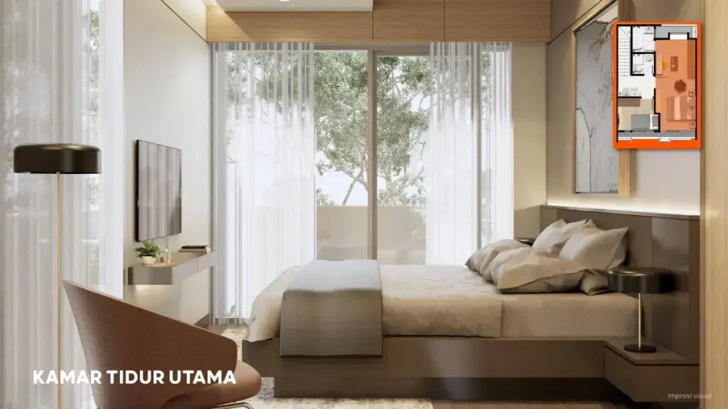 Desain Interior Rumah Izzi BSD Tipe 6 - Master BedRoom