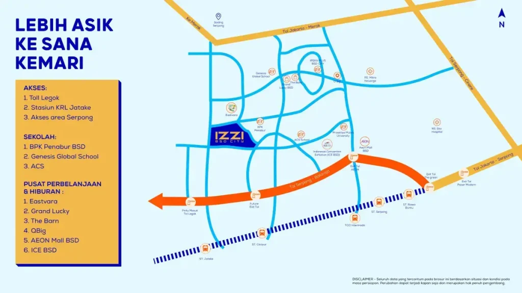 Peta Lokasi Klaster Izzi BSD