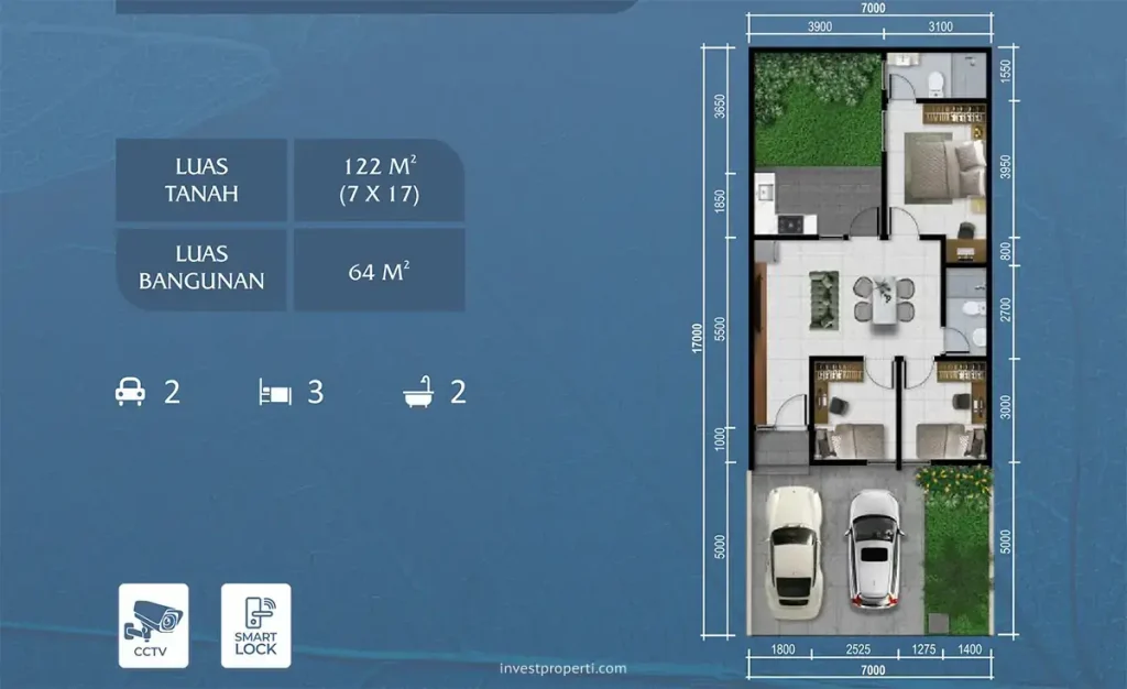 Denah Rumah Dhana Suvarna Sutera Tipe Allegra