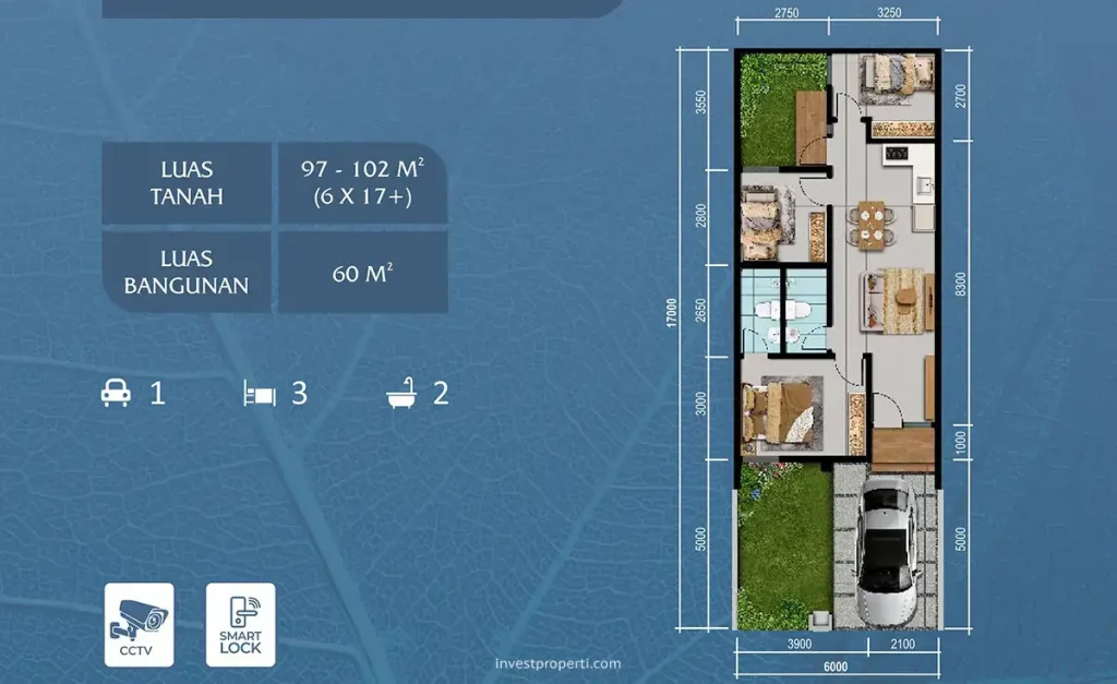 Denah Rumah Dhana Suvarna Sutera Tipe Arcania Luxe