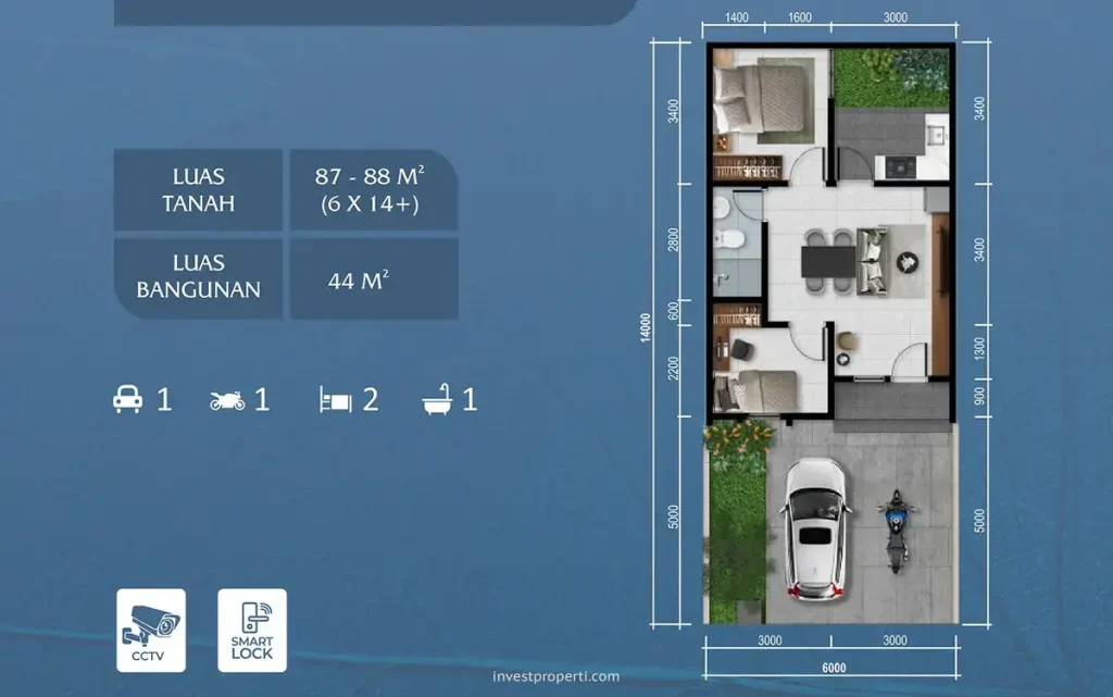 Denah Rumah Dhana Suvarna Sutera Tipe Artha