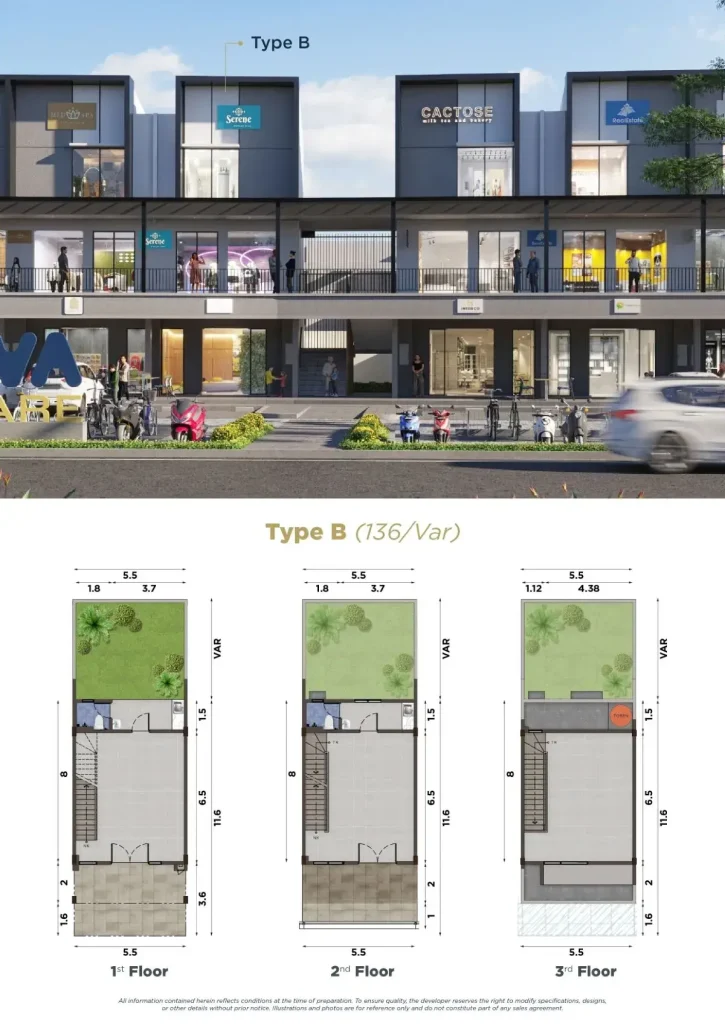 Ruko Cova Square Kota Harapan Indah Bekasi Tipe B