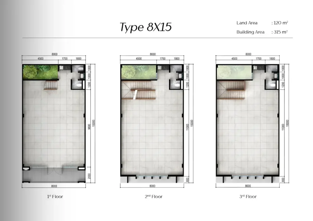 Denah Centeria Business Loft Summarecon Bogor 8x15