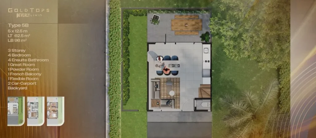 Denah Rumah Park Serpong Gold Tops Beverly Livin