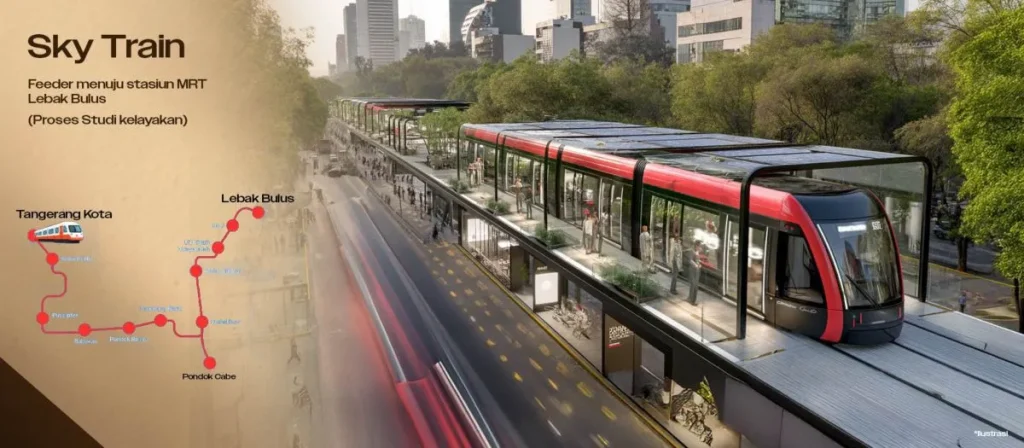 Sky Train Park Serpong Feeder MRT Lebak Bulus