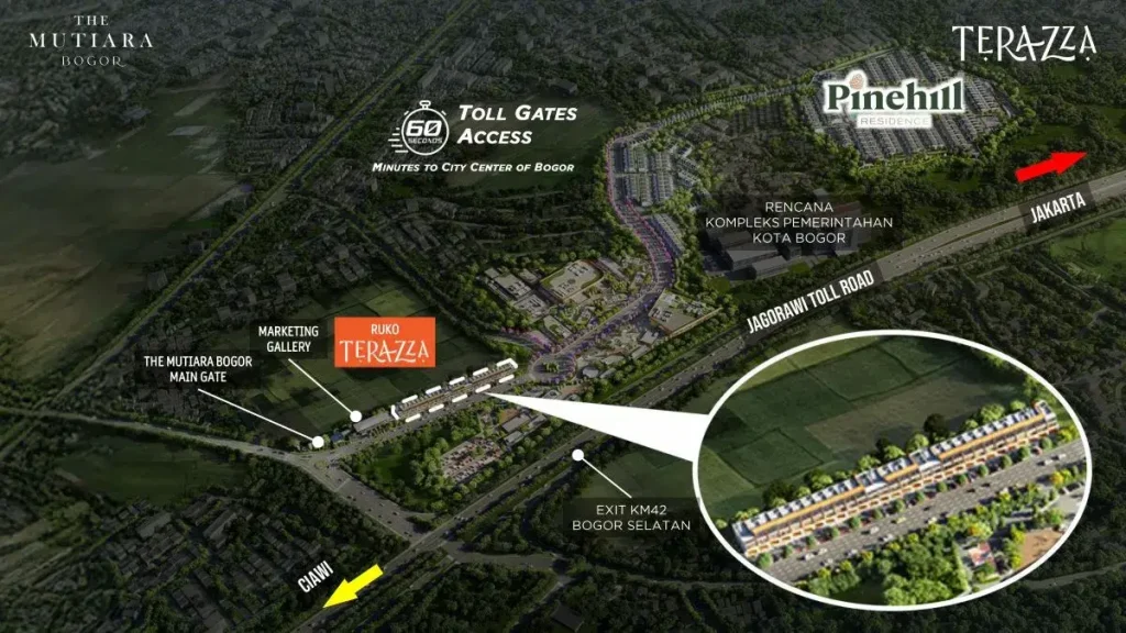 Posisi Ruko Terazza Mutiara Bogor