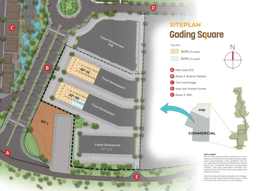 Siteplan Ruko Gading Square Summarecon Crown Gading
