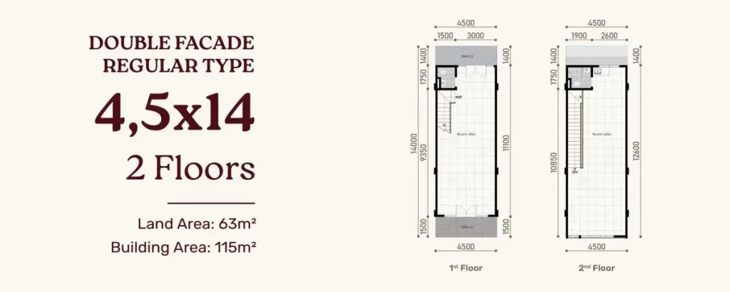 Denah Pasadena Square South Gading Serpong tipe 4,5x14