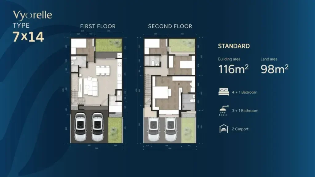 Denah Rumah Vyorelle 7x14