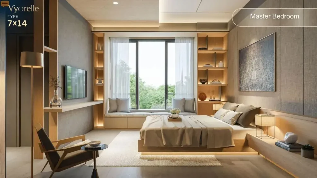 Kamar Tidur Utama Rumah Vyorelle 7x14