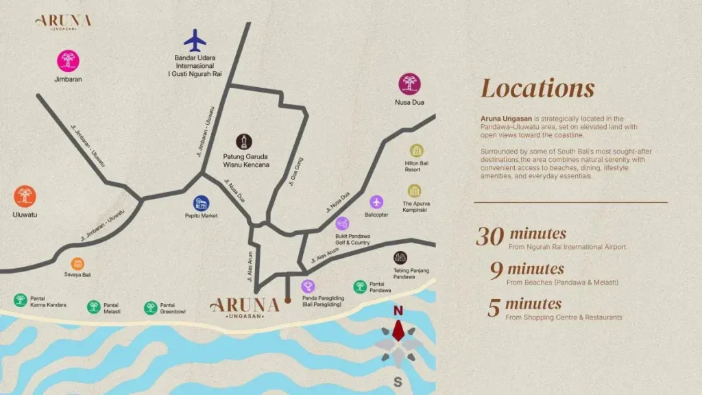 Peta Lokasi Aruna Ungasan Bali