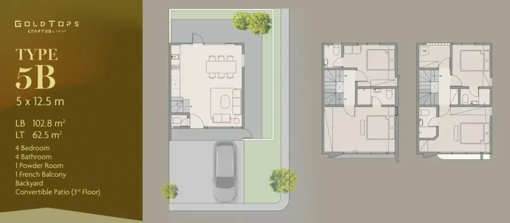 Park Serpong Infinite Collection - GoldTops Crafted Livin - Denah TIpe 5B
