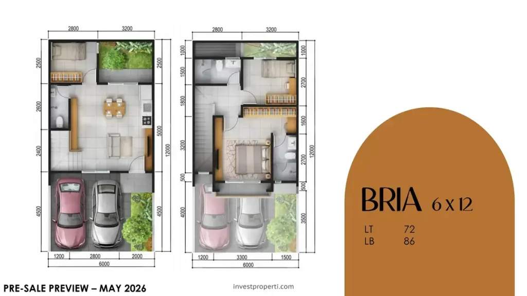 Denah Rumah Bria Bintaro Jaya Tipe 6