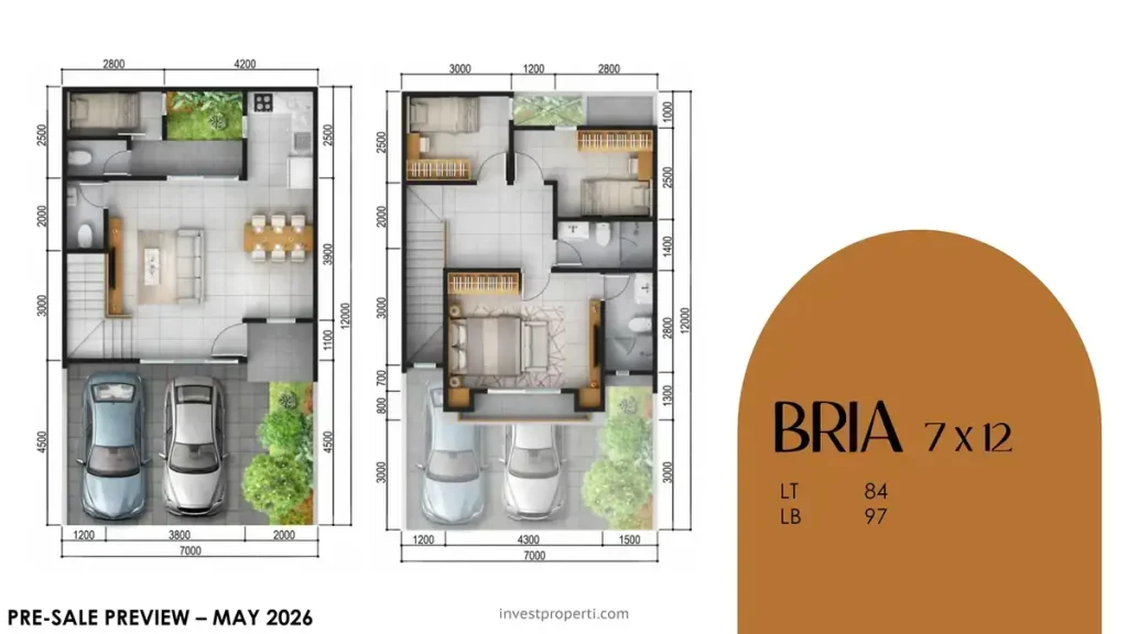 Denah Rumah Bria Bintaro Jaya Tipe 7